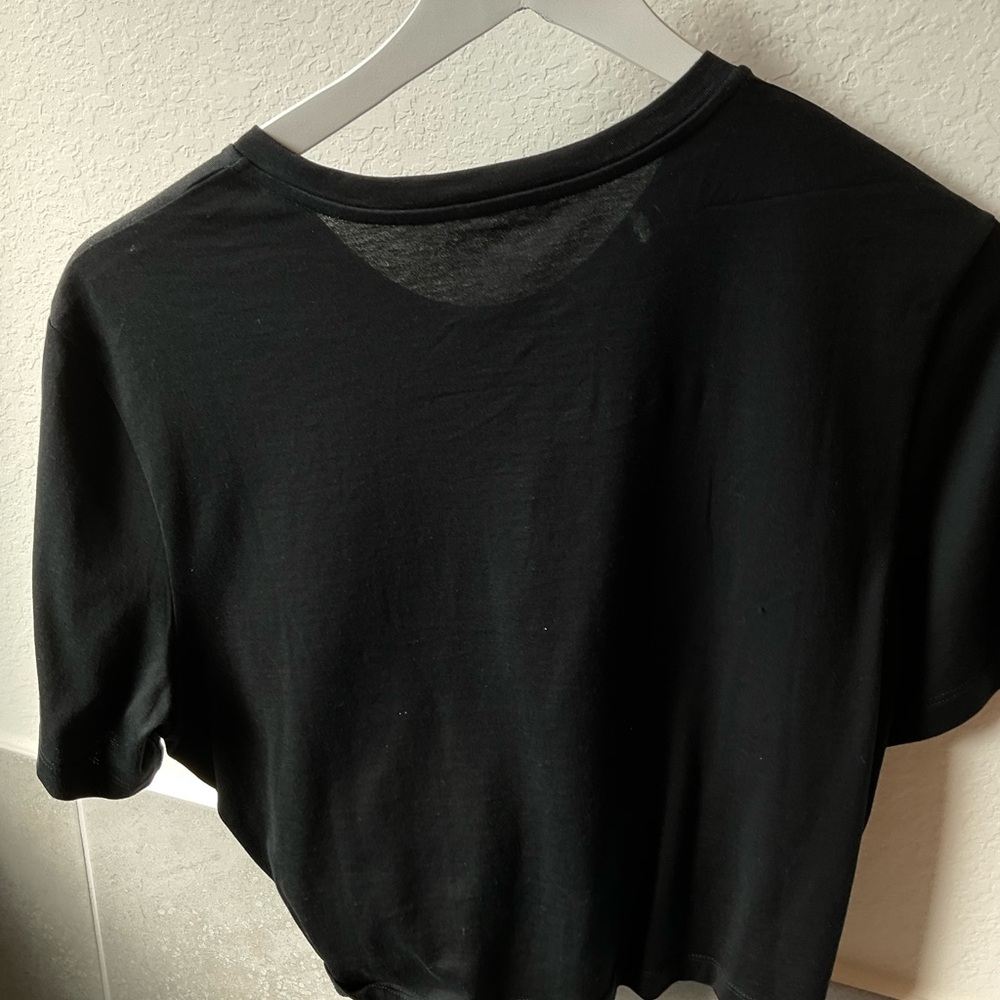 Versace Graphic Print Crew Neck Crop black Top size large - Picture 5 of 7
